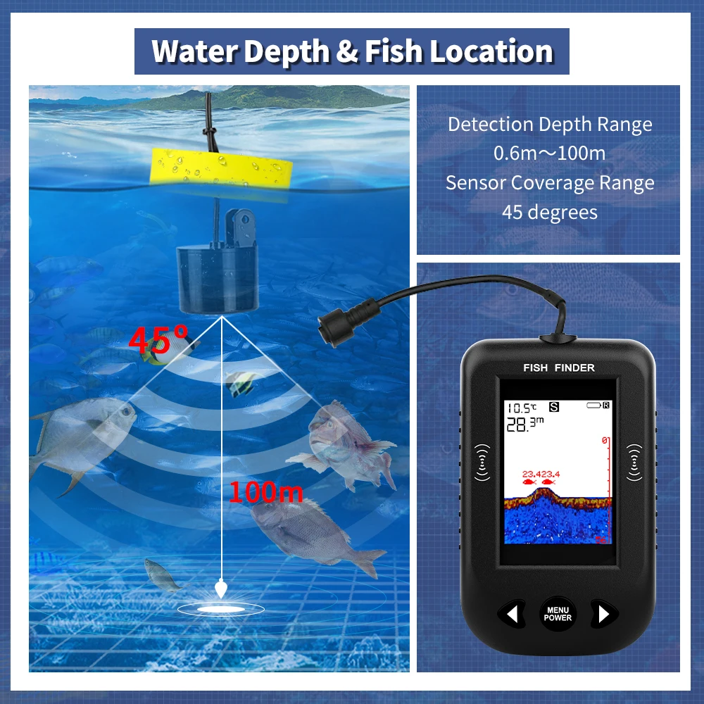 Эхолот Erchang XF03 для рыбалк – обзор и цена Fish Finder Transducer