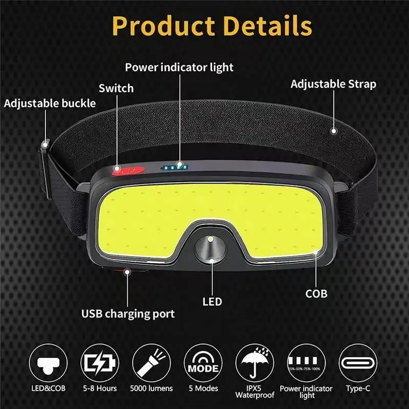 Мощный налобный фонарь COB с з – обзор и цена Fish Finder Battery